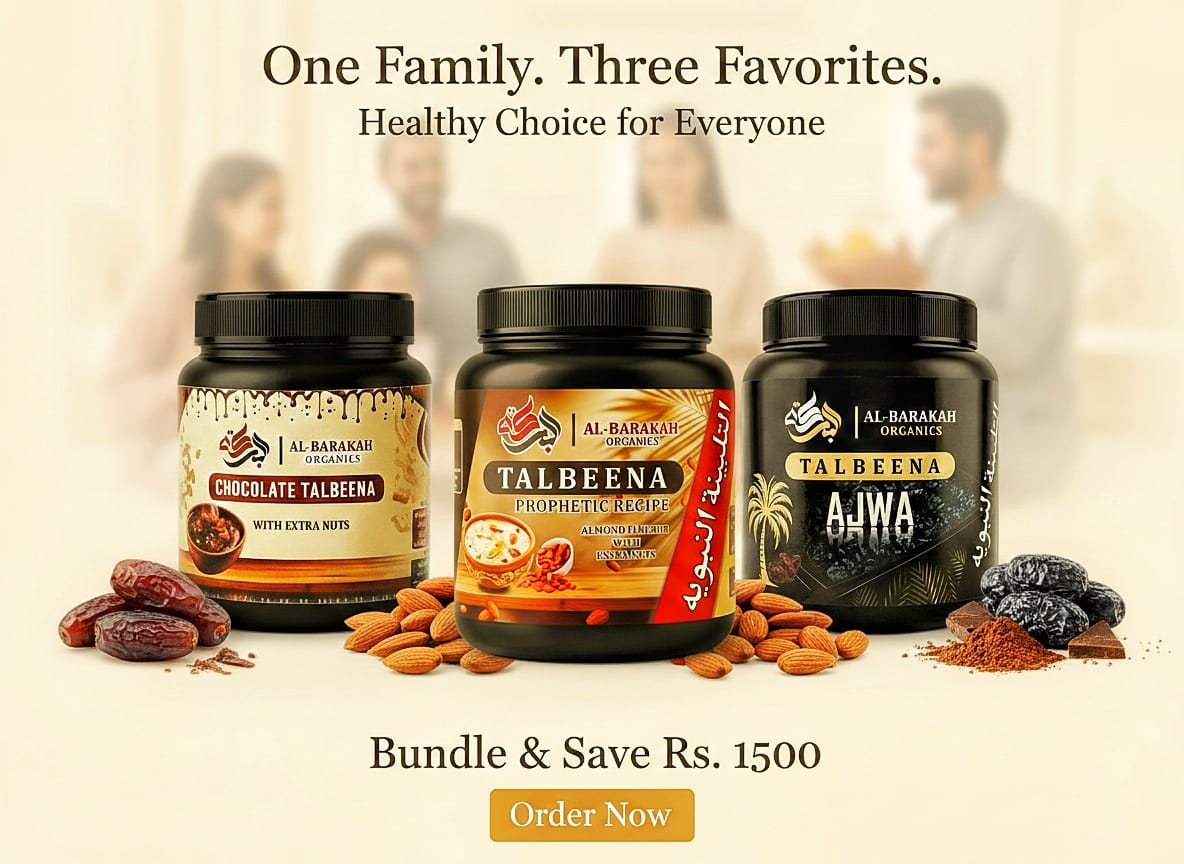 Mega Deal! Flat 1500Rs/-OFF – Talbeena Bundle (Chocolate, Almond & Ajwa)