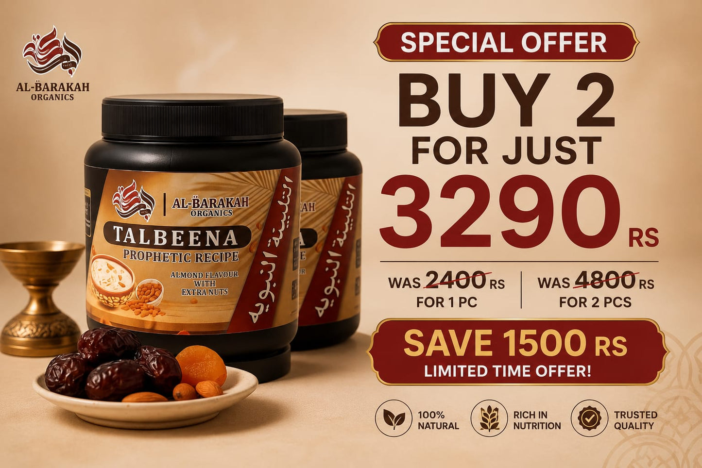 Almond Talbeena  with Extra Nuts (500 grams)